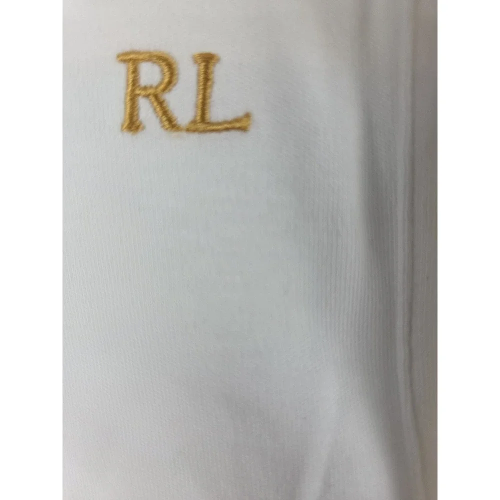 Ralph Lauren Newborn One Piece Sleeper Embroidered Ponies RL Logo White Crest